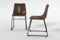 Cobbler Dining Side Chair Set Of 2 -KitchenCraft Store 312853 brown faux leather dining chair side 20