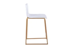 Cara Gold Metal And White Faux Leather Counter Stool Set Of 2 -KitchenCraft Store 314326 white faux leather counter height stool side 14