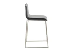 Cara Brushed Stainless And Black Faux Leather Counter Stool Set Of 2 9 Cara Brushed Stainless And Black Faux Leather Counter Stool Set Of 2 -KitchenCraft Store 314331 black faux leather counter height stool side 14