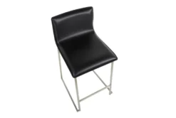Cara Brushed Stainless And Black Faux Leather Counter Stool Set Of 2 10 Cara Brushed Stainless And Black Faux Leather Counter Stool Set Of 2 -KitchenCraft Store 314331 black faux leather counter height stool top 31