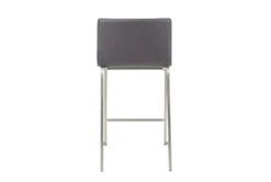 Cara Brushed Stainless And Grey Faux Leather Counter Stool Set Of 2 -KitchenCraft Store 314333 grey faux leather counter height stool back 82