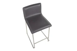 Cara Brushed Stainless And Grey Faux Leather Counter Stool Set Of 2 -KitchenCraft Store 314333 grey faux leather counter height stool top 31