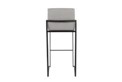 Ian Grey Fabric High Back Black Steel Barstool Set Of 2 -KitchenCraft Store 314338 grey polyester bar stool back 82
