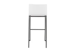 Cara Black Steel And White Faux Leather Bar Stool Set Of 2 -KitchenCraft Store 314352 white faux leather bar stool back 82