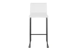 Cara Black Steel And White Faux Leather Bar Stool Set Of 2 -KitchenCraft Store 314352 white faux leather bar stool front 02