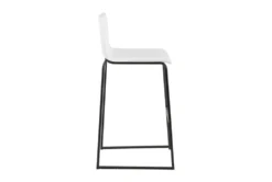 Cara Black Steel And White Faux Leather Bar Stool Set Of 2 -KitchenCraft Store 314352 white faux leather bar stool side 14