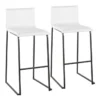 Cara Black Steel And White Faux Leather Bar Stool Set Of 2