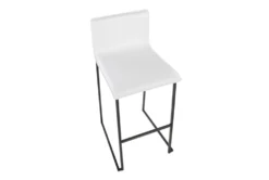 Cara Black Steel And White Faux Leather Bar Stool Set Of 2 -KitchenCraft Store 314352 white faux leather bar stool top 31