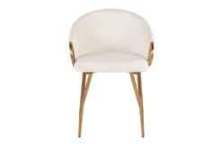 Rose Cream Velvet Dining Chair 13 Rose Cream Velvet Dining Chair -KitchenCraft Store 314365 white velvet dining chair front 02
