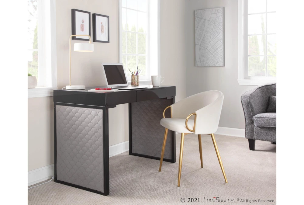 Rose Cream Velvet Dining Chair 6 Rose Cream Velvet Dining Chair - Image 6