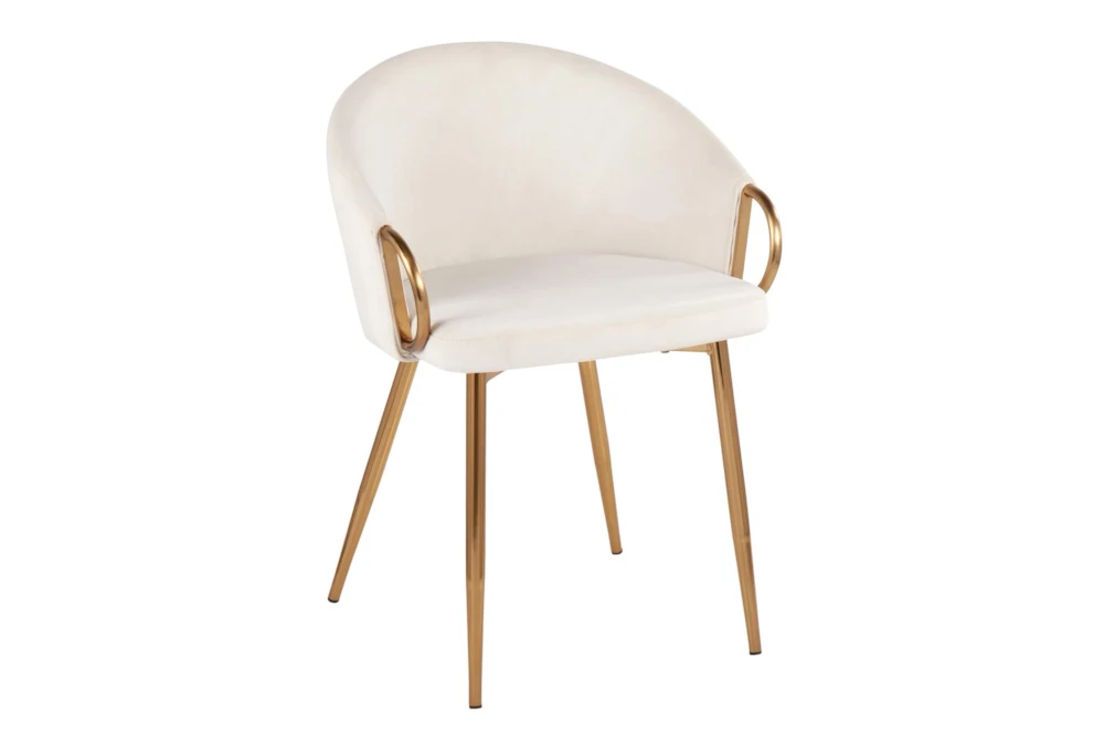 Rose Cream Velvet Dining Chair 1 Rose Cream Velvet Dining Chair