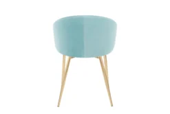 Rose Light Blue Velvet Dining Chair -KitchenCraft Store 314367 blue velvet dining chair back 82