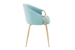 Rose Light Blue Velvet Dining Chair -KitchenCraft Store 314367 blue velvet dining chair side 14