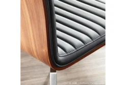 Sam Black Faux Leather Swivel Dining Chair Set Of 2 -KitchenCraft Store 314370 black faux leather dining chair detail 44