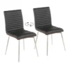 Sam Black Faux Leather Swivel Dining Chair Set Of 2
