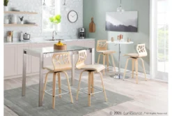 Ian Stainless Steel And Clear Glass Top 48" Counter Table -KitchenCraft Store 314374 clear metal counter height table room 85