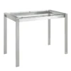 Ian Stainless Steel And Clear Glass Top 48" Counter Table