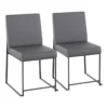 Ian Grey Faux Leather Dining Chair Set Of 2
