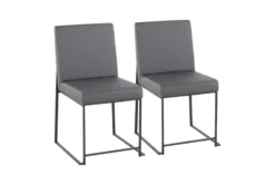 Ian Grey Faux Leather Dining Chair Set Of 2
