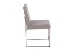 Ian Light Grey Fabric Dining Chair Set Of 2 -KitchenCraft Store 314386 grey polyester dining chair side 14