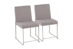 Ian Light Grey Fabric Dining Chair Set Of 2