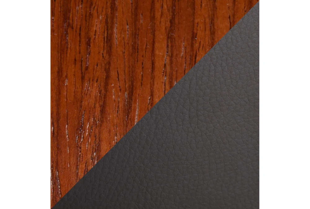 Rizzi Walnut And Grey Faux Leather Counter Stool Set Of 2 4 Rizzi Walnut And Grey Faux Leather Counter Stool Set Of 2 - Image 4