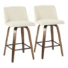 Tori Walnut And Cream Fabric Counter Stool Set Of 2