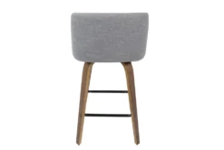 Tori Walnut And Grey Fabric Counter Stool Set Of 2 -KitchenCraft Store 314407 grey polyester counter height stool back 82