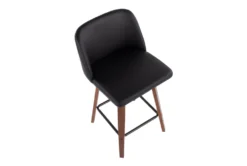 Tori Walnut And Black Faux Leather Counter Stool Set Of 2 -KitchenCraft Store 314408 black faux leather counter height stool top 31