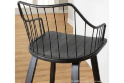 Walter Black Wood And Black Metal Counter Stool -KitchenCraft Store 314411 black wood counter height stool detail 45