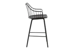 Walter Black Wood And Black Metal Counter Stool -KitchenCraft Store 314411 black wood counter height stool side 14