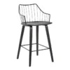 Walter Black Wood And Black Metal Counter Stool