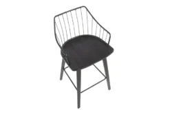 Walter Black Wood And Black Metal Counter Stool -KitchenCraft Store 314411 black wood counter height stool top 31