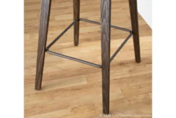 Walter Dark Walnut Wood And Brown Metal Counter Stool -KitchenCraft Store 314412 brown wood counter height stool detail 45