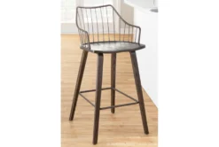 Walter Dark Walnut Wood And Brown Metal Counter Stool -KitchenCraft Store 314412 brown wood counter height stool room 85