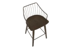 Walter Dark Walnut Wood And Brown Metal Counter Stool -KitchenCraft Store 314412 brown wood counter height stool top 31