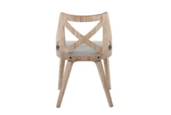 Ashton White Washed Wood And Grey Fabric Dining Chair Set Of 2 -KitchenCraft Store 314423 grey polyester dining chair back 82