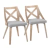 Ashton White Washed Wood And Grey Fabric Dining Chair Set Of 2