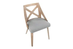 Ashton White Washed Wood And Grey Fabric Dining Chair Set Of 2 -KitchenCraft Store 314423 grey polyester dining chair top 31