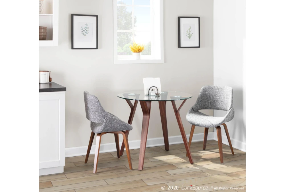 Rizzi Walnut And Grey Fabric Dining Chair Set Of 2 7 Rizzi Walnut And Grey Fabric Dining Chair Set Of 2 - Image 7