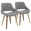 Rizzi Walnut And Grey Fabric Dining Chair Set Of 2
