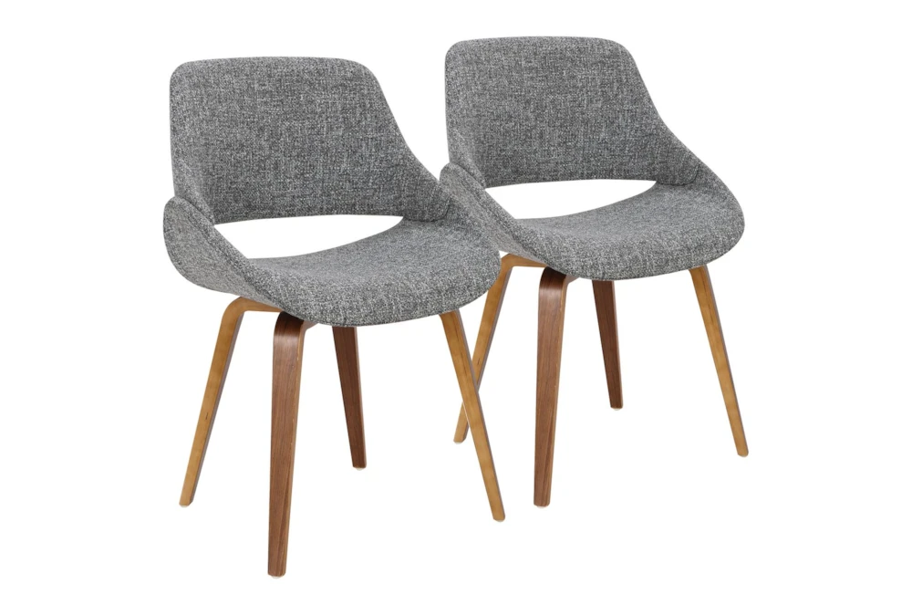 Rizzi Walnut And Grey Fabric Dining Chair Set Of 2 1 Rizzi Walnut And Grey Fabric Dining Chair Set Of 2