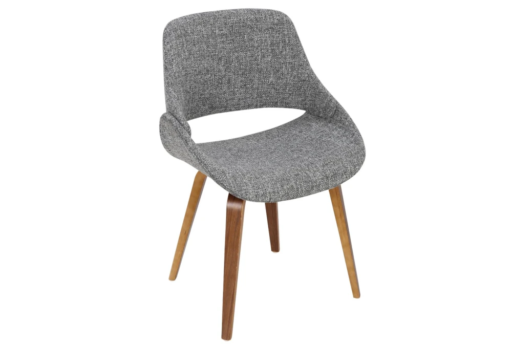 Rizzi Walnut And Grey Fabric Dining Chair Set Of 2 4 Rizzi Walnut And Grey Fabric Dining Chair Set Of 2 - Image 4