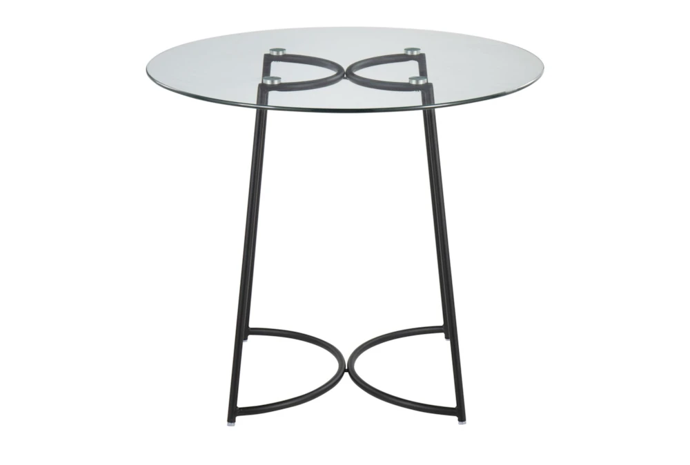Emma Black Steel With Clear Glass Top 35" Dining Table 5 Emma Black Steel With Clear Glass Top 35" Dining Table - Image 5