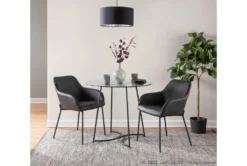 Emma Black Steel With Clear Glass Top 35" Dining Table 11 Emma Black Steel With Clear Glass Top 35" Dining Table -KitchenCraft Store 314433 black metal dining table room 85