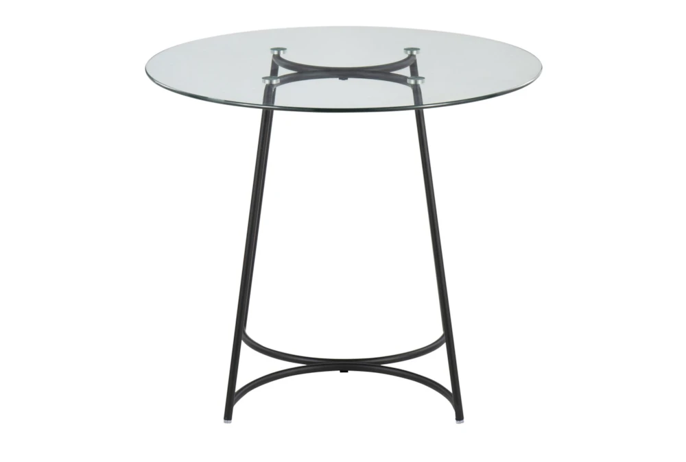 Emma Black Steel With Clear Glass Top 35" Dining Table 2 Emma Black Steel With Clear Glass Top 35" Dining Table - Image 2