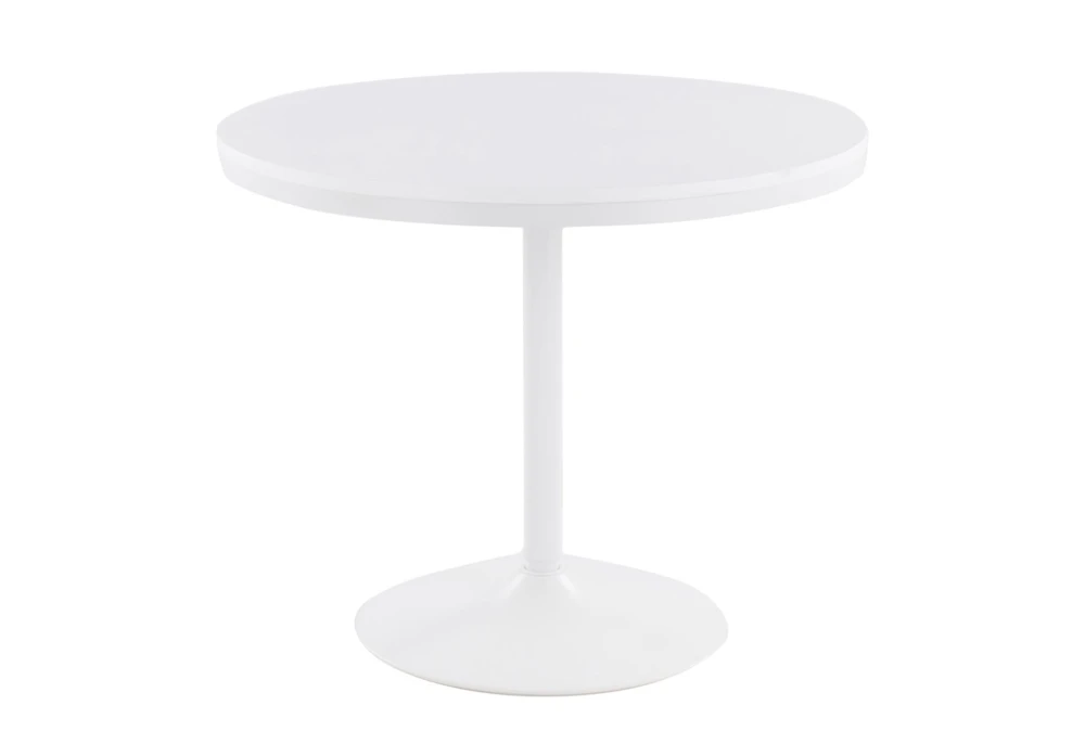 Dia White Steel And White Wood 36" Dining Table 1 Dia White Steel And White Wood 36" Dining Table