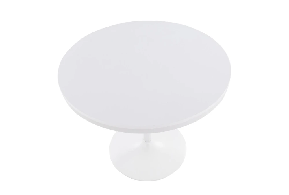 Dia White Steel And White Wood 36" Dining Table 2 Dia White Steel And White Wood 36" Dining Table - Image 2