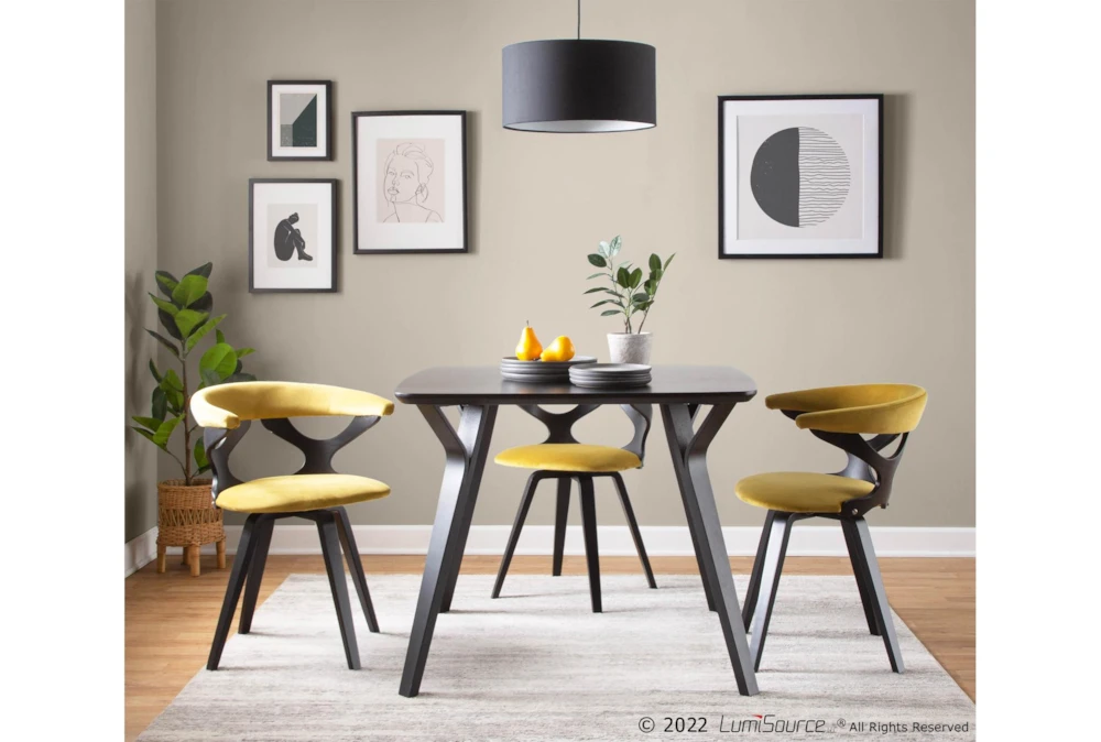 Vini Black Wood Mid-Century Modern 39" Dining Table 5 Vini Black Wood Mid-Century Modern 39" Dining Table - Image 5