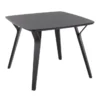 Vini Black Wood Mid-Century Modern 39" Dining Table